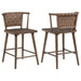 CoasterEveryday Tallis brown woven faux leather back counter chairs, set of 2