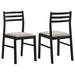 CoasterEveryday Sykes black and beige fabric upholstered ladder back side chairs, set of 2
