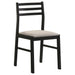 CoasterEveryday Sykes black and beige fabric upholstered ladder back side chairs, set of 2