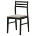 CoasterEveryday Sykes black and beige fabric upholstered ladder back side chairs, set of 2