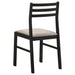 CoasterEveryday Sykes black and beige fabric upholstered ladder back side chairs, set of 2