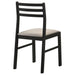 CoasterEveryday Sykes black and beige fabric upholstered ladder back side chairs, set of 2