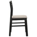 CoasterEveryday Sykes black ladder back side chairs with beige fabric upholstery, set of 2