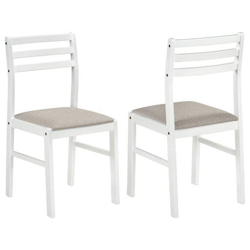 CoasterEveryday Sykes white and beige fabric upholstered ladder back side chairs, set of 2