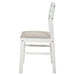 CoasterEveryday Sykes white and beige fabric upholstered ladder back side chairs, set of 2