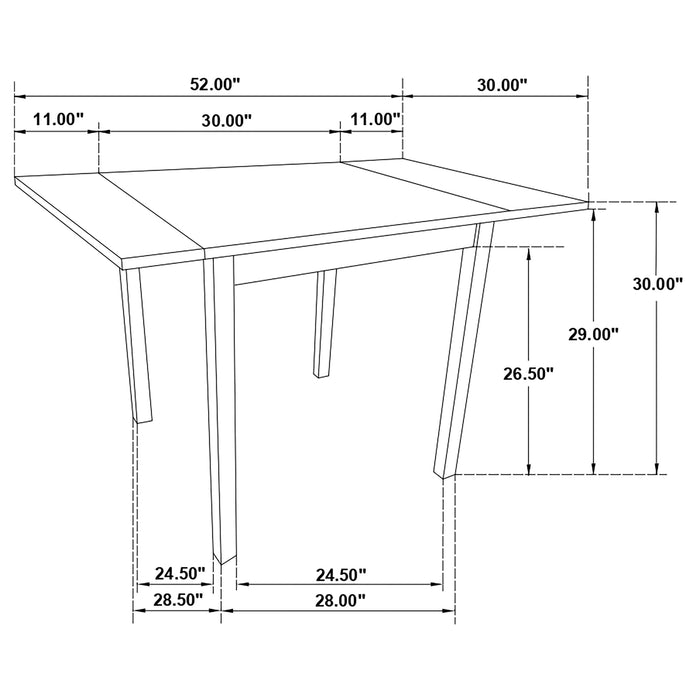Kelso 3-piece Drop Leaf Dining Table Set Cappuccino and Beige