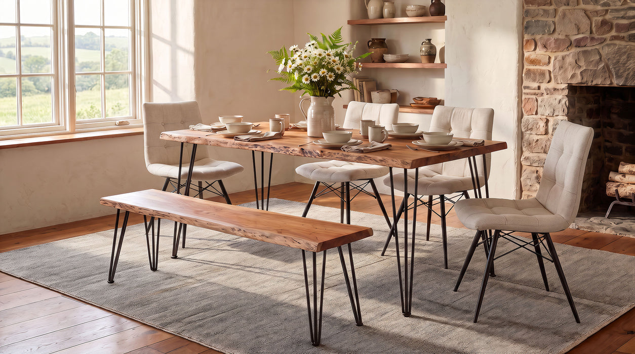 Sherman Wood Dining Bench Natural Acacia
