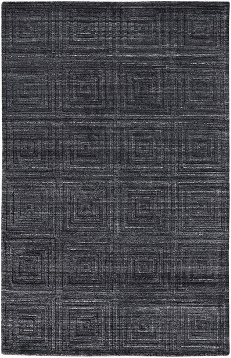 10' x 14' Striped Hand Woven Area Rug - Gray And Black
