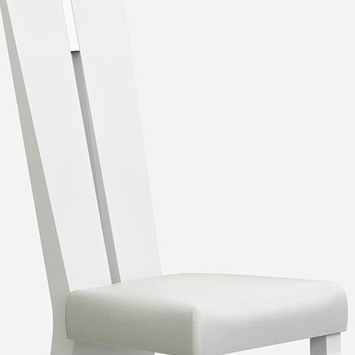 Upholstered Faux Leather Ladder Back Dining Side Chairs (Set of 2) - White