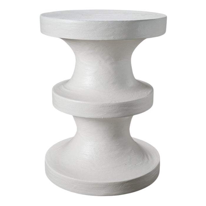 22" Wood Round End Table - White