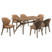 Randolph 7-piece SmartTop rectangular dining set in sheesham and brown by CoasterEveryday