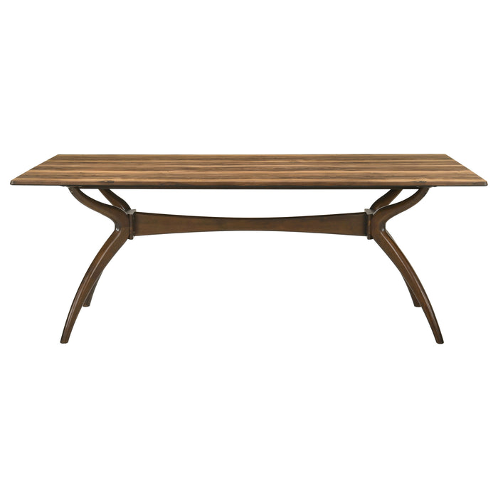 Randolph 79-inch SmartTop rectangular dining table in sheesham wood with a brown finish by CoasterEveryday