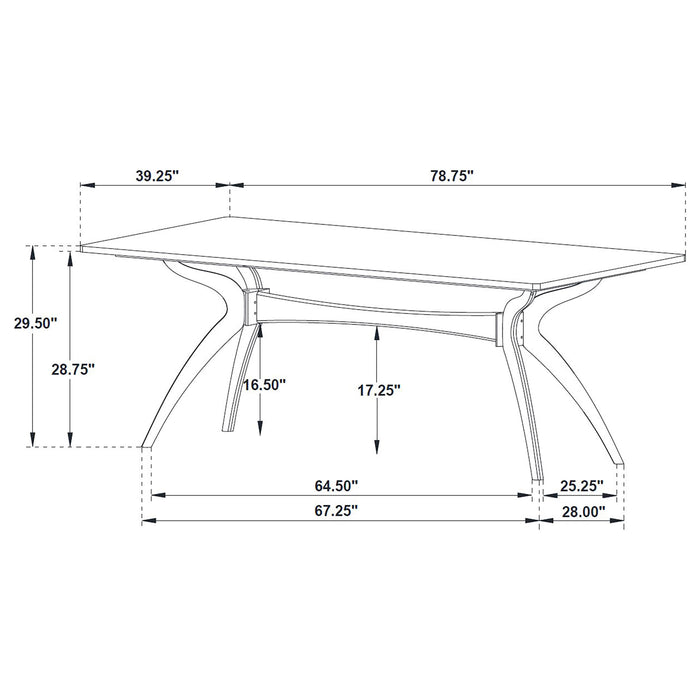 Randolph 79-inch Smart Top Rectangular Dining Table Sheesham and Brown