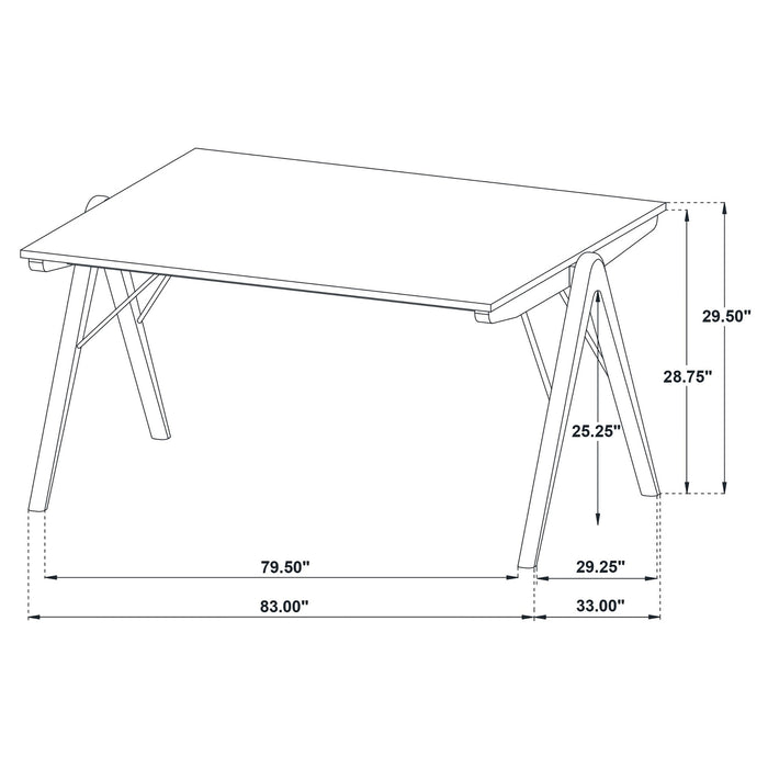 Randolph 82-inch Smart Top Rectangular Dining Table Sheesham and Brown
