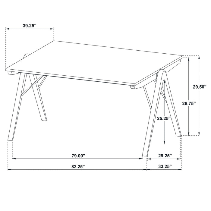 CoasterEveryday Randolph 82-inch SmartTop rectangular dining table in sheesham wood with brown finish