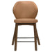 Set of two CoasterEveryday Randolph upholstered counter height chairs with butterscotch and brown fabric, featuring padded seats and backrests.