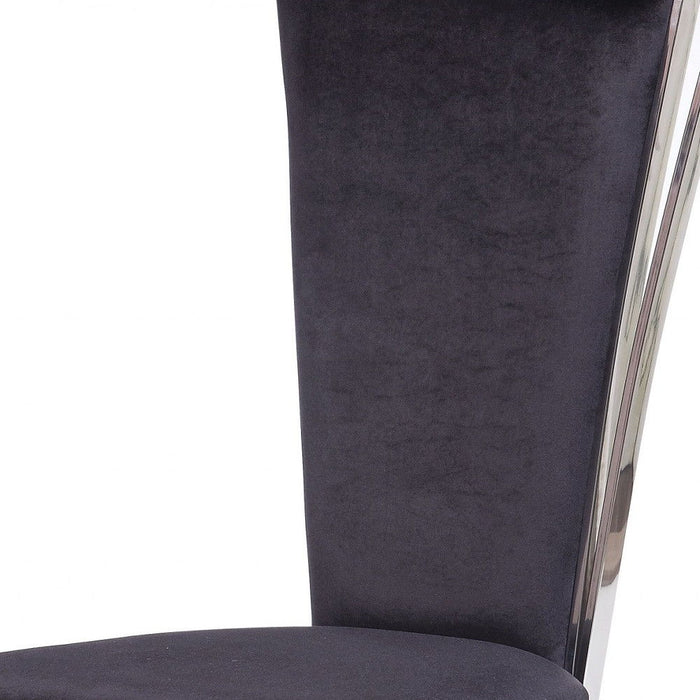Upholstered Fabric Dining Room Side Chairs (Set of 2) - Black