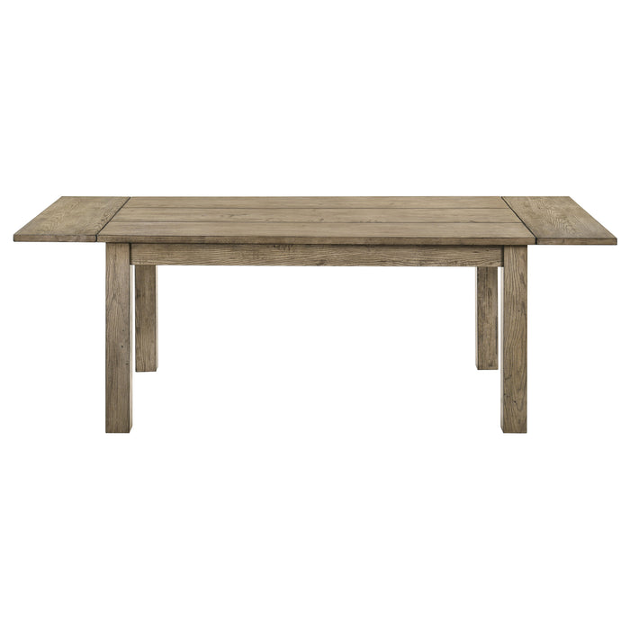 Cardova 5-piece extension dining table set in Vineyard Oak by CoasterEveryday, showing the table and matching chairs.