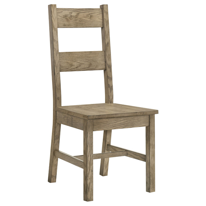 CoasterEveryday Cardova 5-piece extension dining table set with Vineyard Oak finish, includes table and chairs in a modern furniture style.