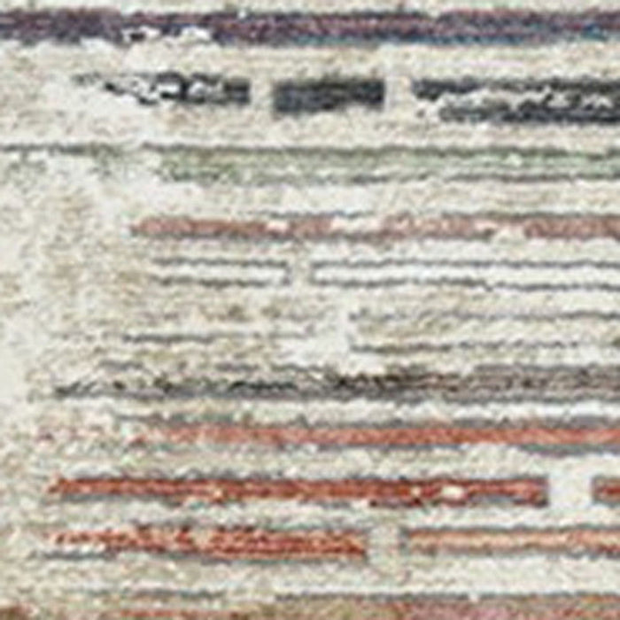9' x 13' Geometric Distressed Area Rug With Fringe - Beige