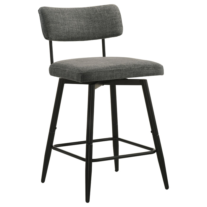 Levine Fabric Upholstered Swivel Counter Chair Grey (Set of 2)
