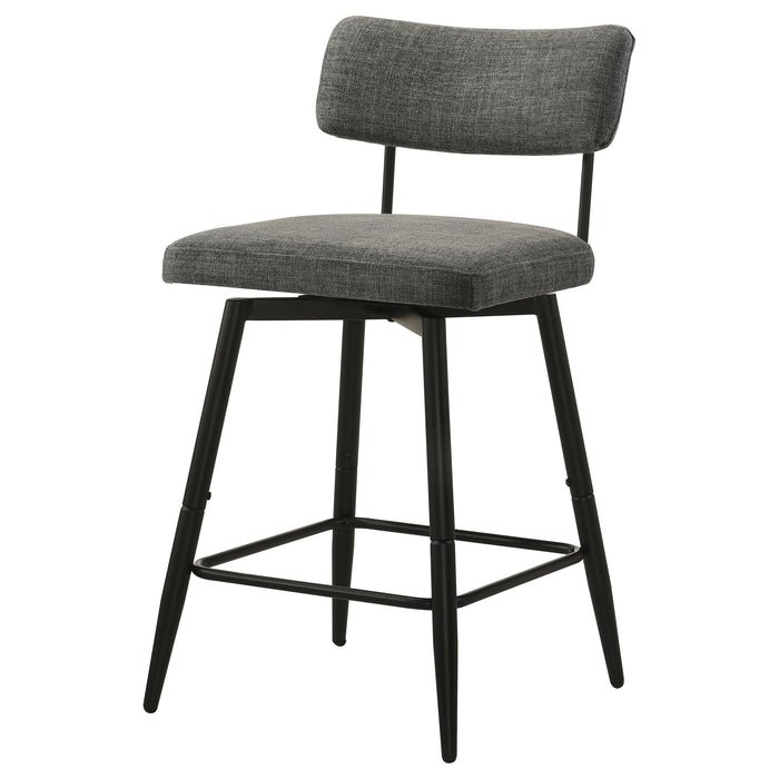 Levine Fabric Upholstered Swivel Counter Chair Black Grey (Set of 2)