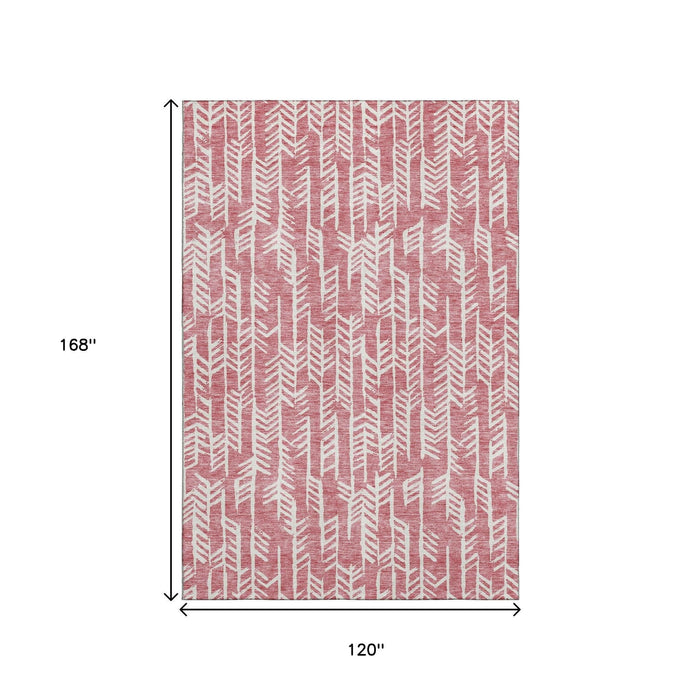 10' X 14' Tribal Washable Area Rug With UV Protection (672032) - Blush / Ivory