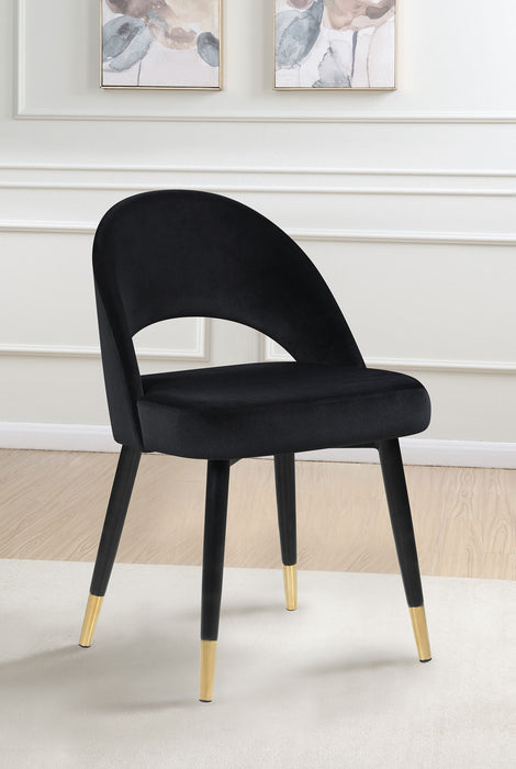 Lindsey Upholstered Dining Side Chair Black (Set of 2)