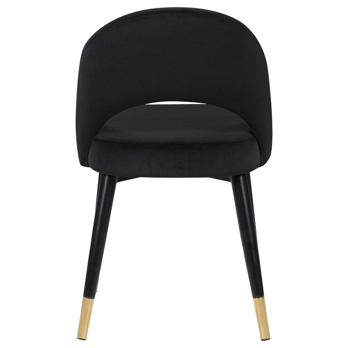 Lindsey Upholstered Dining Side Chair Black (Set of 2)