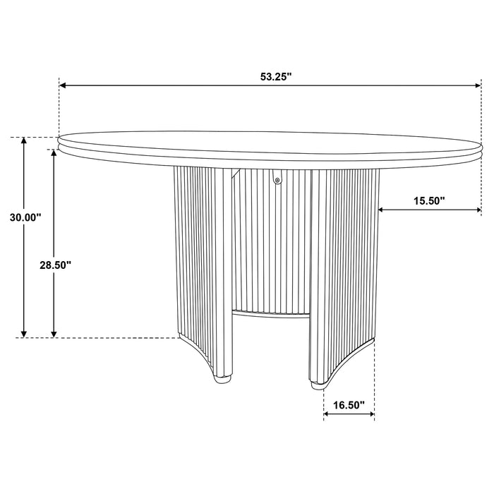 Adina 53-inch Round Wood Dining Table Distressed Light Brown
