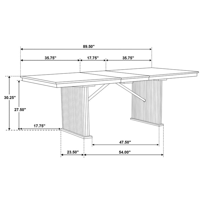 Adina 9-piece Extension Dining Set Distressed Light Brown