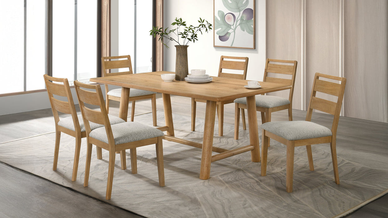Duncan 7-piece Rectangular Wood Dining Table Set Washed Oak