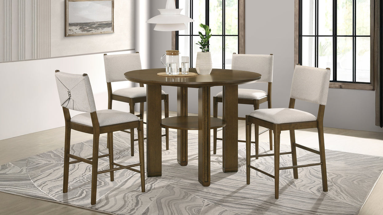 Ottowa 5-piece Round Counter Height Dining Room Set Brown