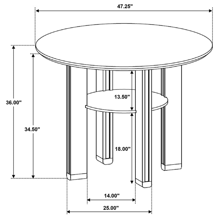 Ottowa 5-piece Round Counter Height Dining Room Set Brown