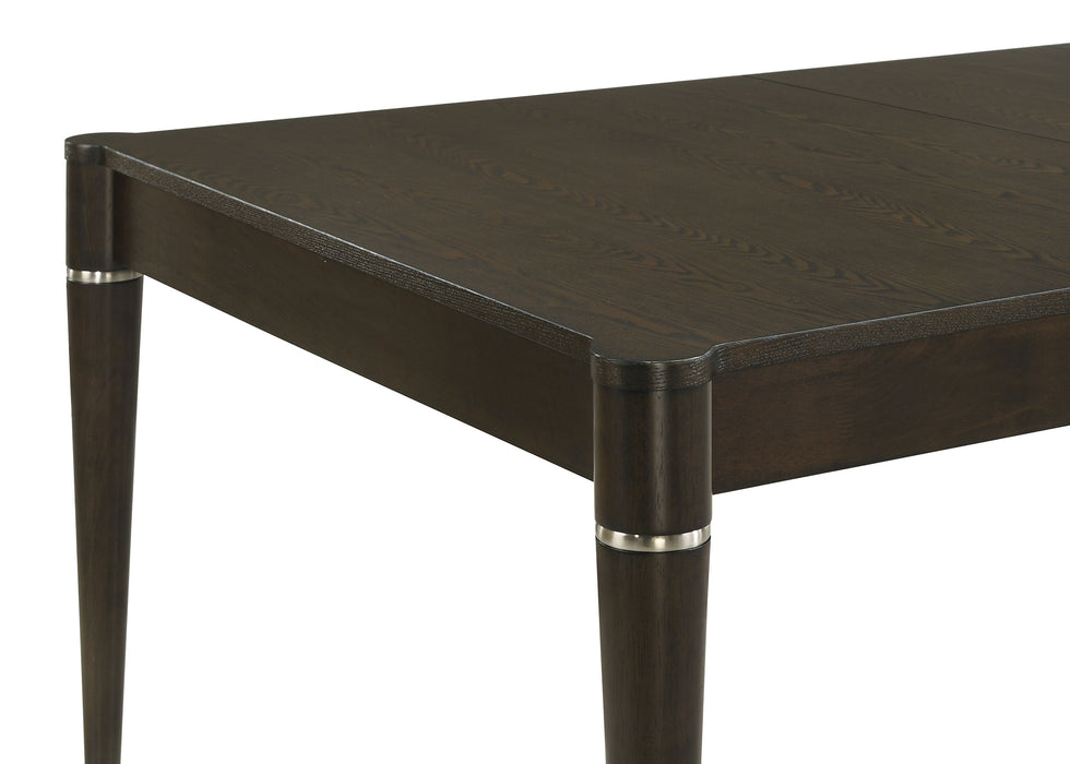CoasterEveryday Reseda 81-inch extension leaf dining table in ash brown wood with a sleek, modern design.