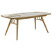Weathered natural Croyden 7-piece rectangular dining set by CoasterEveryday with wooden table and matching chairs.