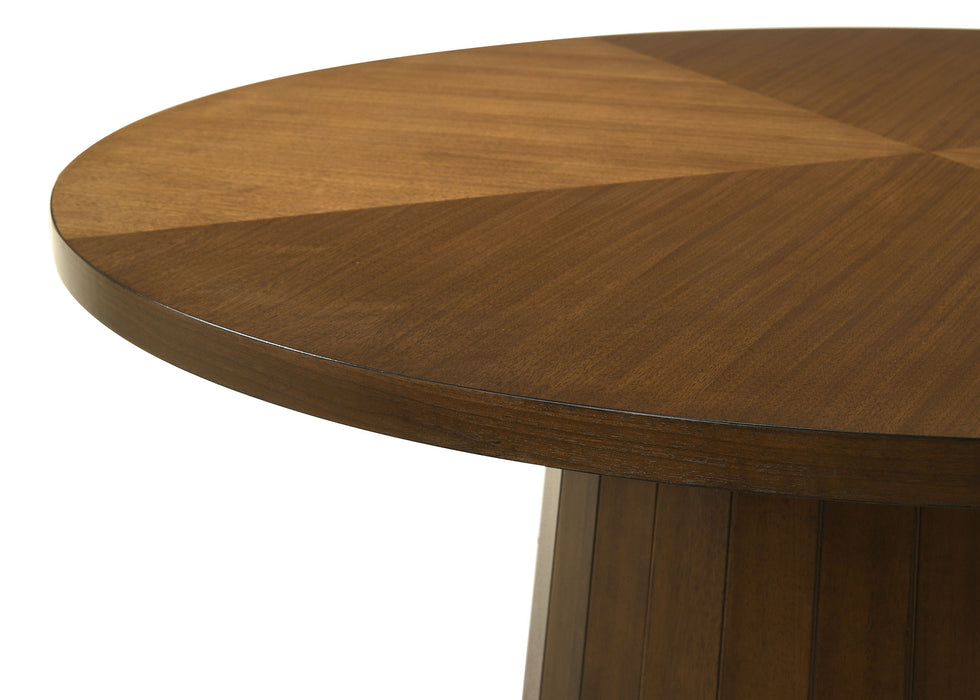 Galindo 5-piece 52-inch Round Dining Set Nutmeg and Walnut