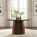 Walnut veneer 52-inch round dining table by CoasterEveryday with smooth wooden surface and sturdy legs, modern furniture piece.