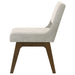 Set of two Galindo upholstered dining side chairs in light grey fabric with wooden legs, modern furniture by CoasterEveryday.