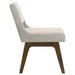 Set of two Galindo upholstered dining side chairs in light grey fabric, featuring a modern design and wooden legs.