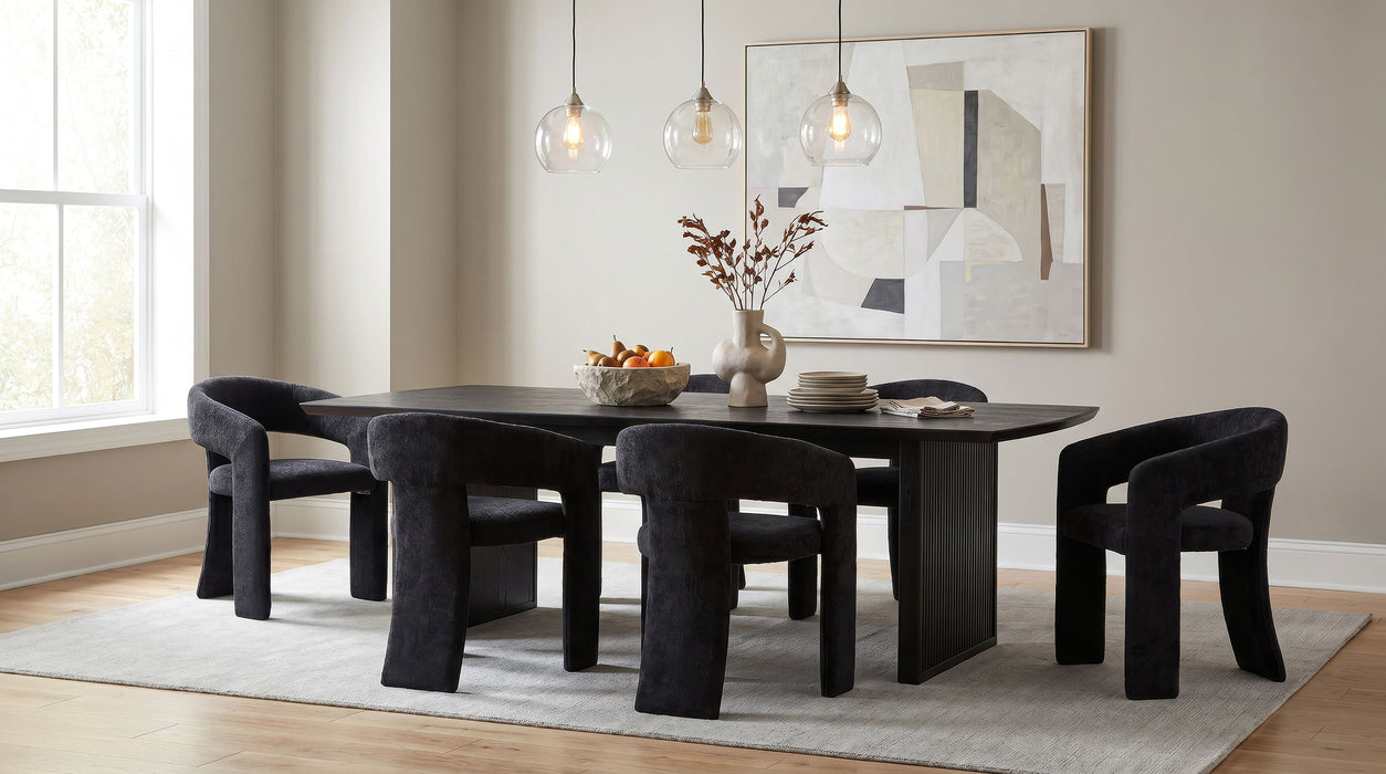 Carlow Upholstered Dining Arm Chair Black (Set of 2)