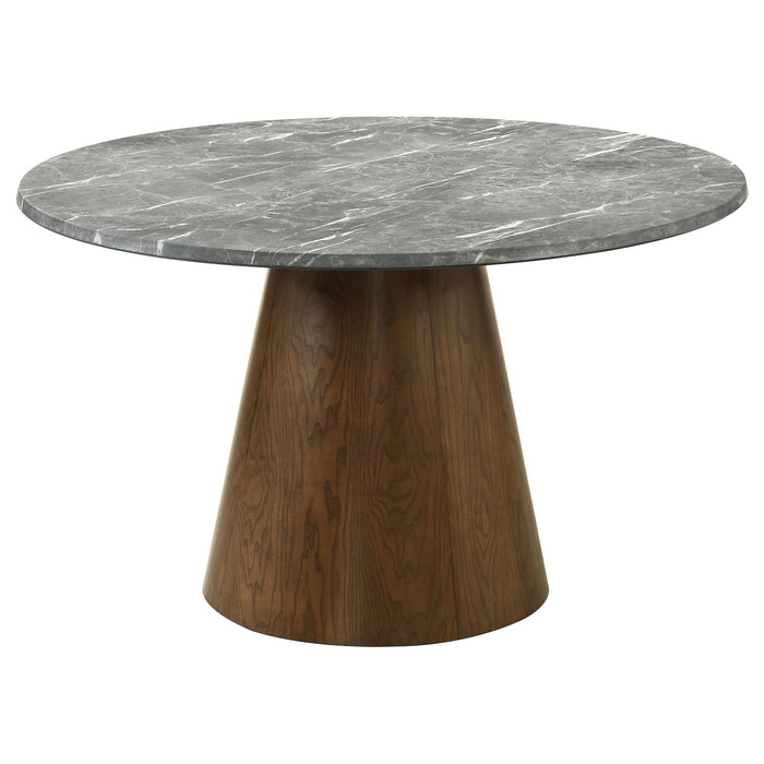 Franklin 5-piece 50-inch Round SmartTop™ Dining Table Set Grey and Dark Brown