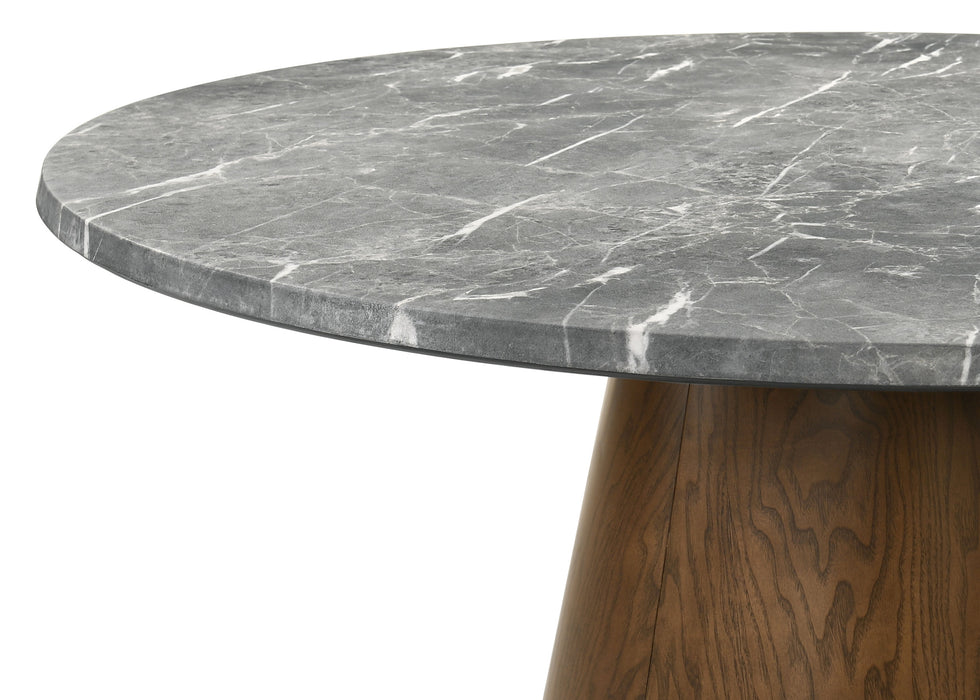 Franklin 5-piece 50-inch Round Dining Table Set Grey and Dark Oak