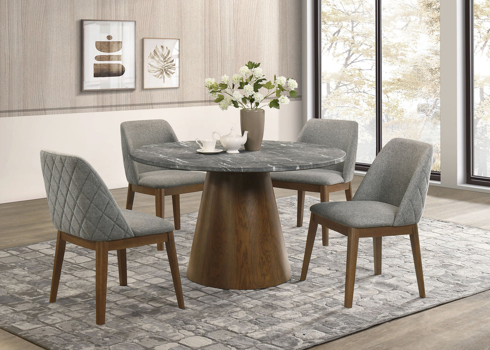 Franklin 50-inch Round SmartTop™ Dining Table Grey and Dark Brown