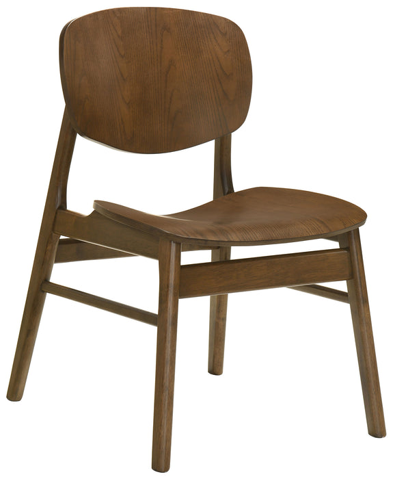 Benford Dining Side Chair Wood Seat Dark Brown (Set of 2)