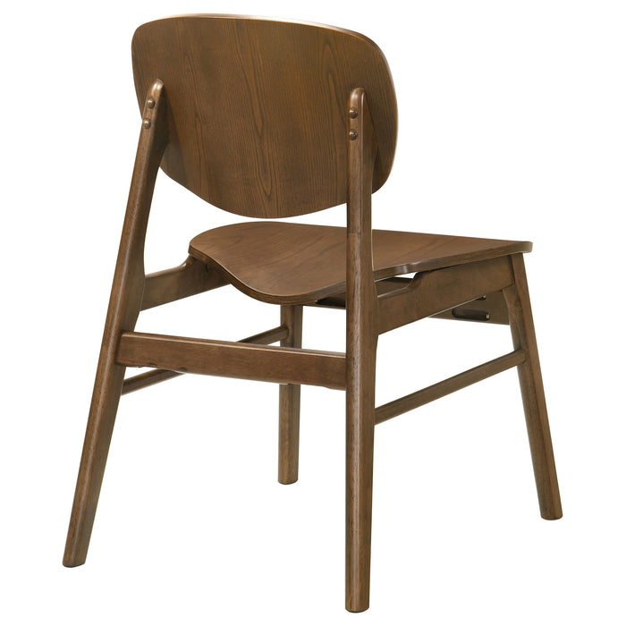 Benford Dining Side Chair Wood Seat Dark Brown (Set of 2)