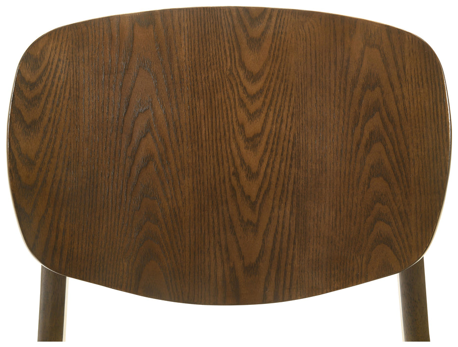 Benford Dining Side Chair Wood Seat Dark Brown (Set of 2)