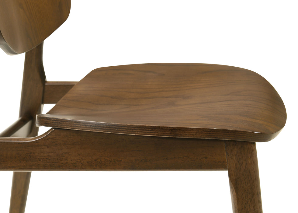 Benford Dining Side Chair Wood Seat Dark Brown (Set of 2)