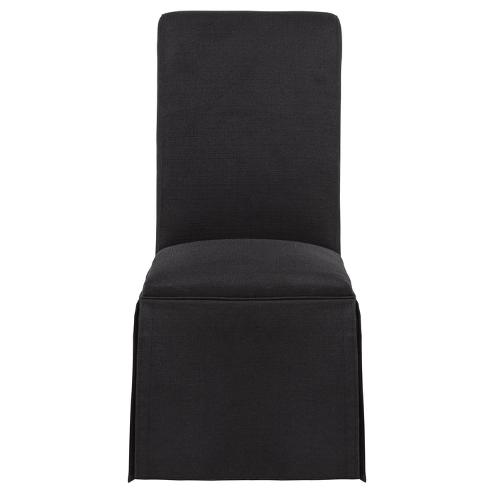 Shawna Upholstered Skirted Side Chair Black (Set of 2)