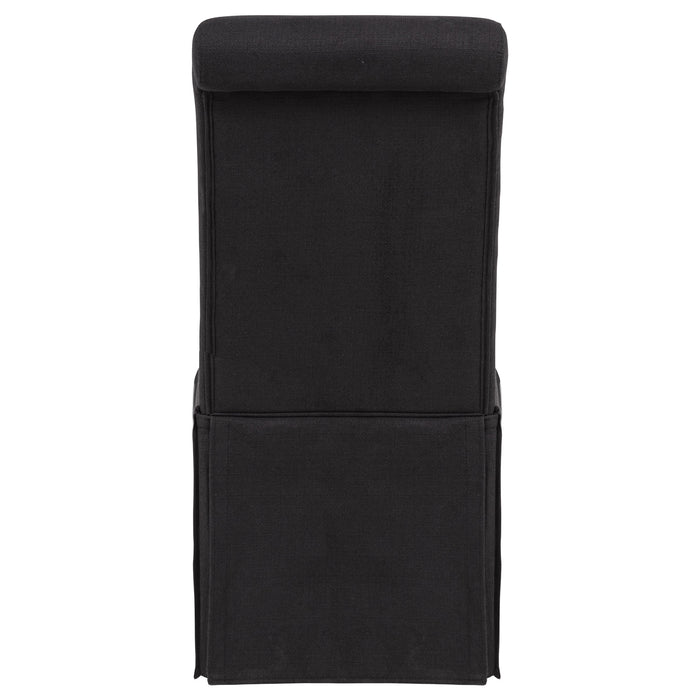 Shawna Upholstered Skirted Side Chair Black (Set of 2)